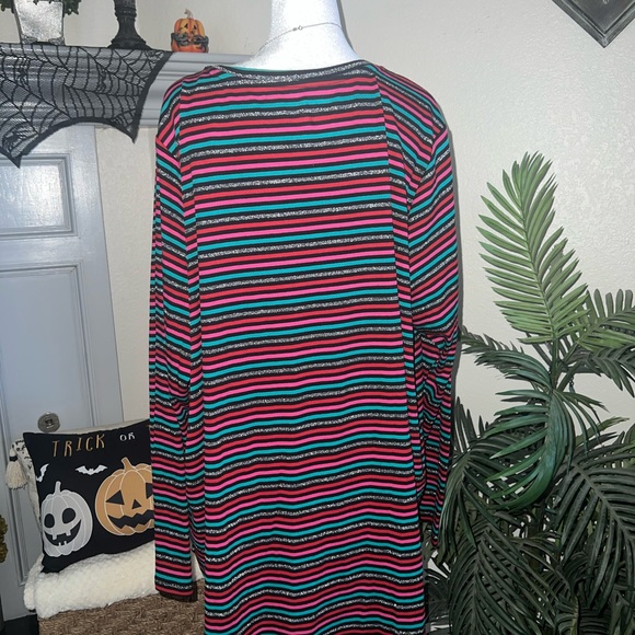 NWT Lane Bryant Striped Sparkle V-Neck Size 22 - Picture 3 of 4